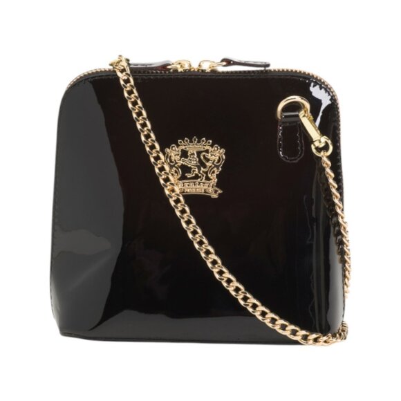 PRATESI Handbags - PRATESI Black Made In Italy Patent Leather Dome Shaped Crossbody